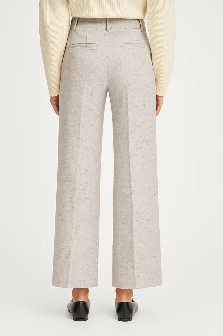 Pantalon Dames - Wijde Pijp High Waist met Persvouw | Casual