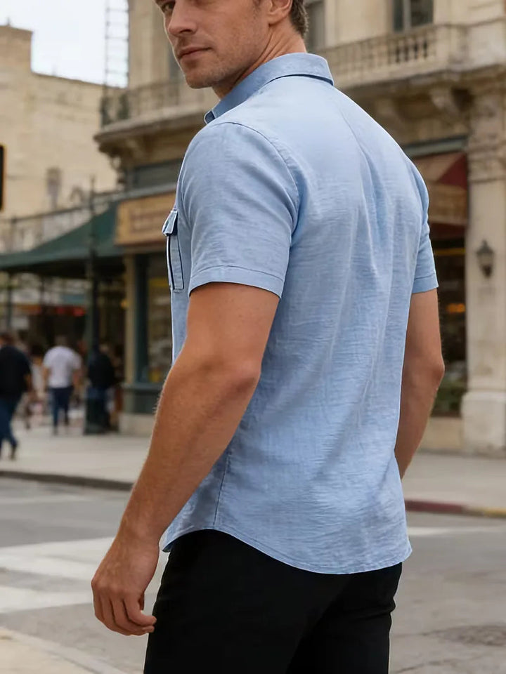 Polo Heren Korte Mouw | Effen met Borstzakken & Zomers Comfort