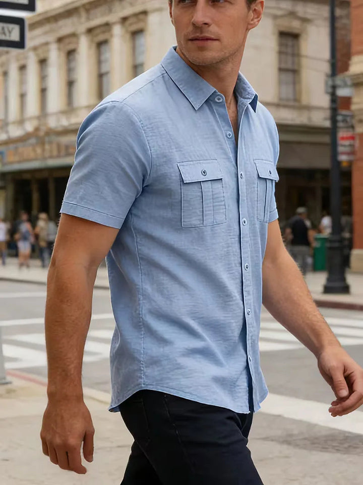 Polo Heren Korte Mouw | Effen met Borstzakken & Zomers Comfort