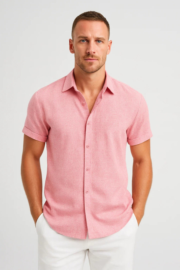 Polo Heren | Korte Mouw Overhemd met Klassieke Kraag & Regular Fit