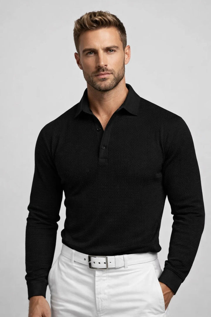 Polo Heren - Slim Fit Lange Mouw met Polokraag | Casual