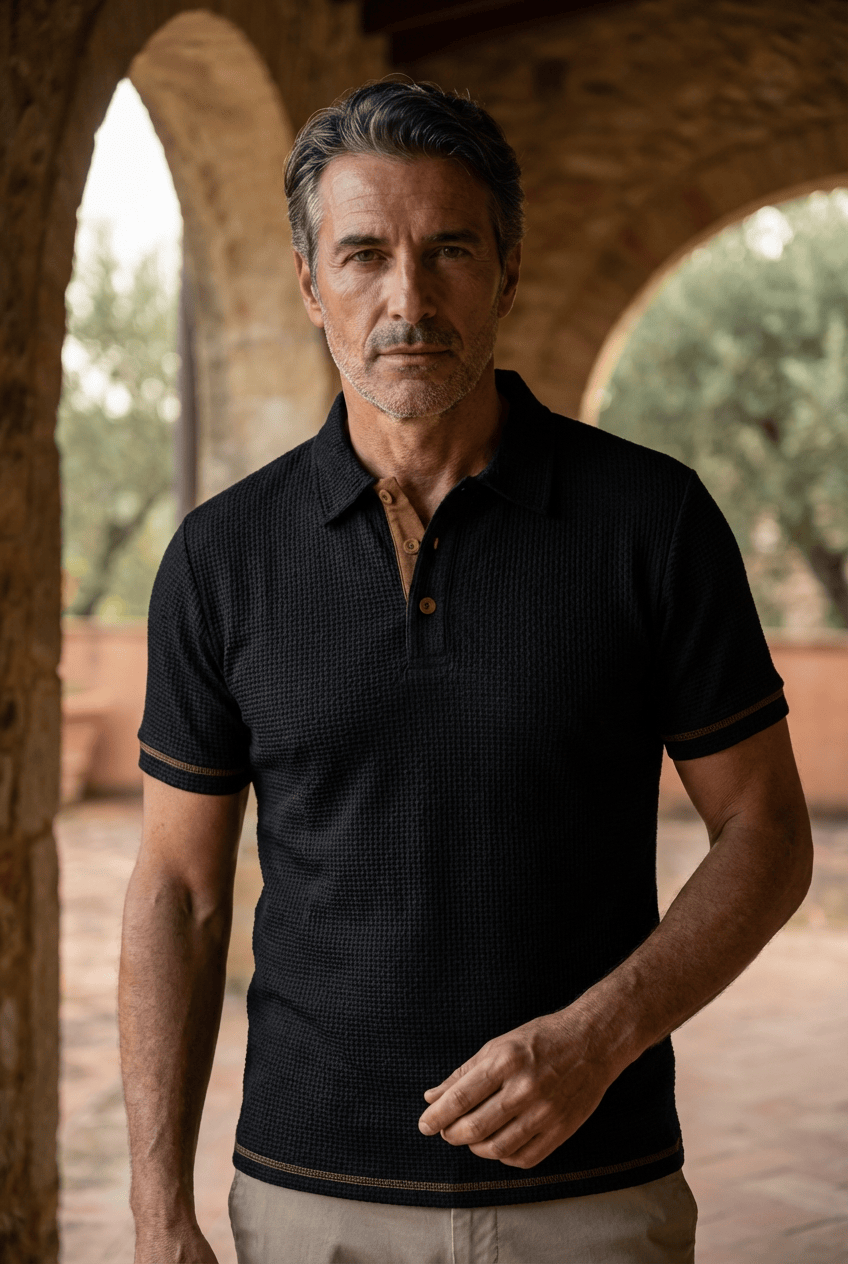Poloshirt Heren | Luchtige Moderne Polo met Gebreide Textuur