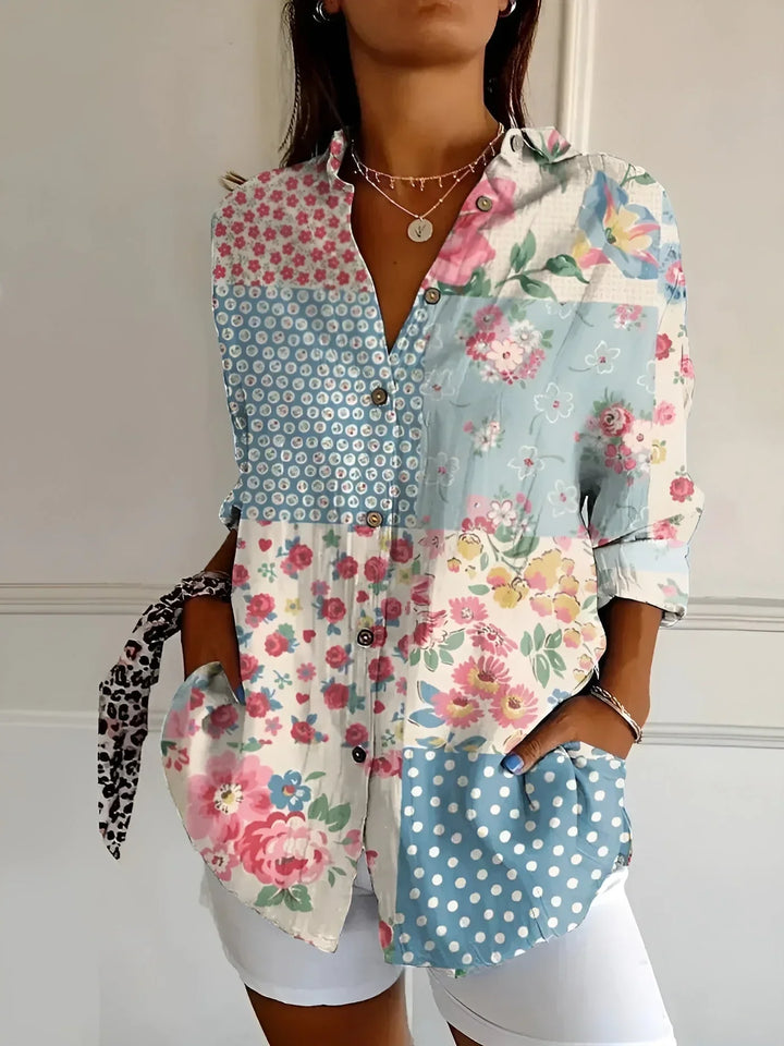 Blouse Met Bloemenprint En Lange Mouwen Voor Dames