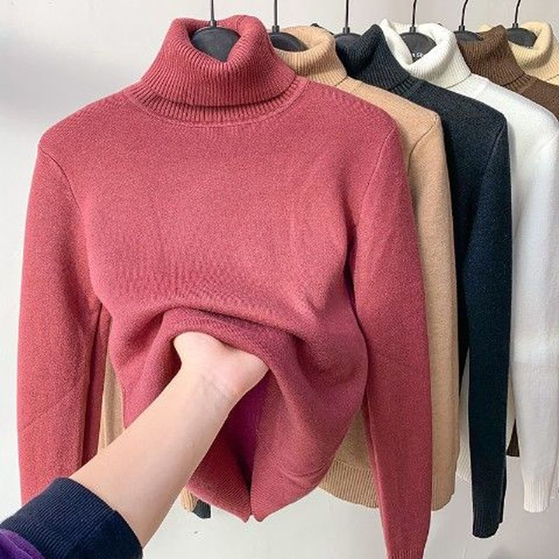 Leonie - Beige Coltrui met Fleece Voering