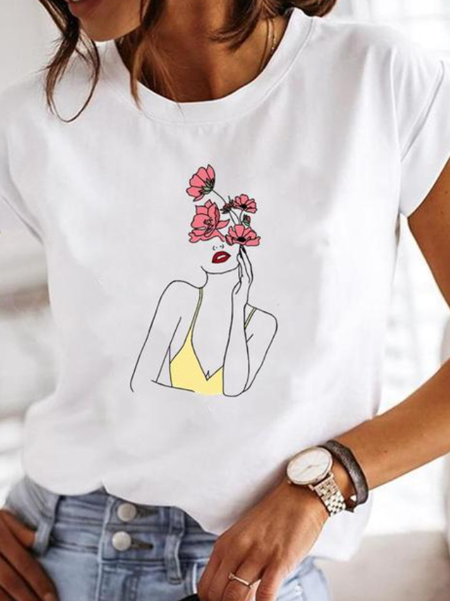 Bedrukt T Shirt Voor Dames Met Print En Comfortabele Pasvorm