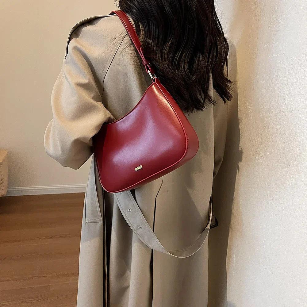 PU Leren Schoudertas met Verstelbare Strap