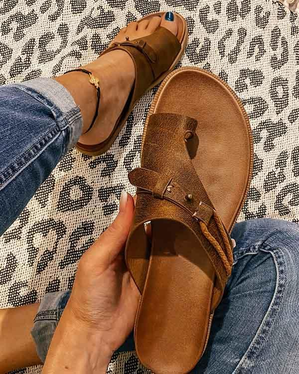 Roos - Casual Orthopedische Sandalen Dames met Teenring en Gespsluiting