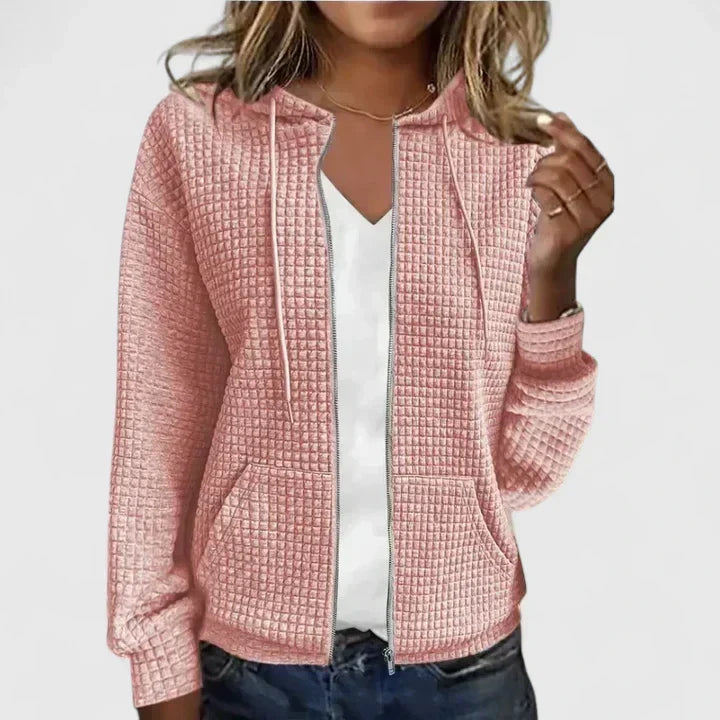 MYRA – GEQUILTE ZIP-UP HOODIE
