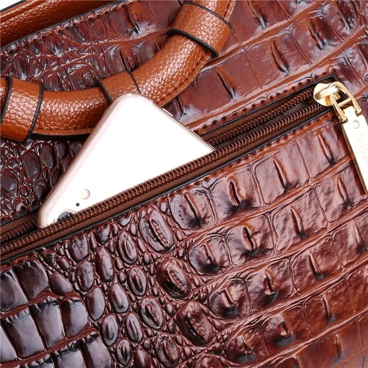 L'Adrienne Geperst Vintage Leren Tas