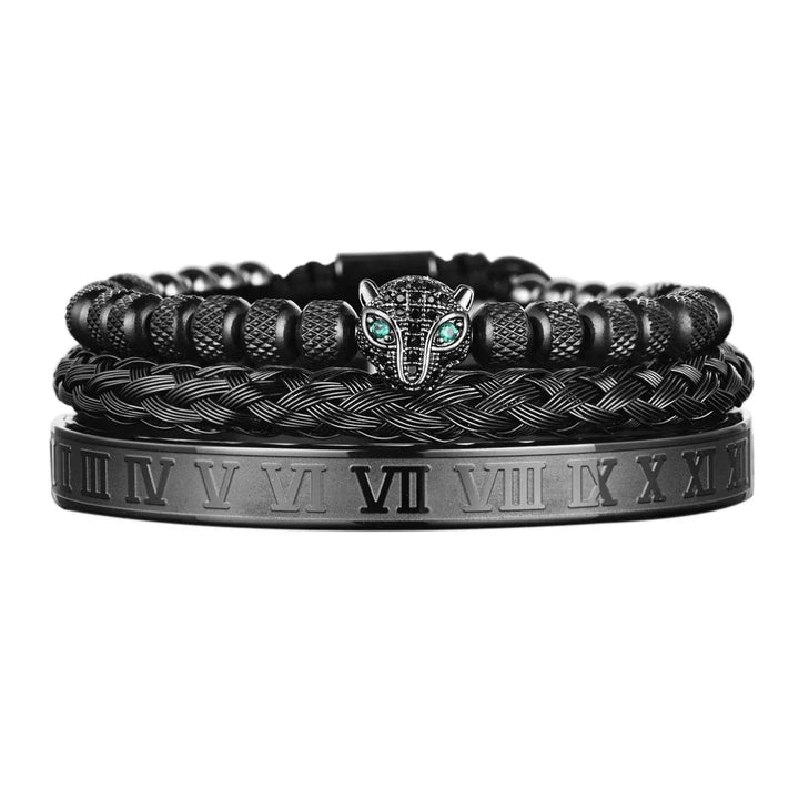 Roman Panther Drie-laags Armband Set
