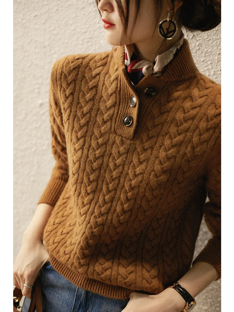 Arden Pullover met Knopsluiting