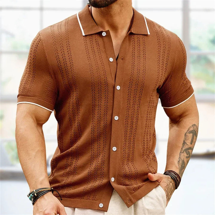 Carlo Marino Knop-Down Gebreide Polo