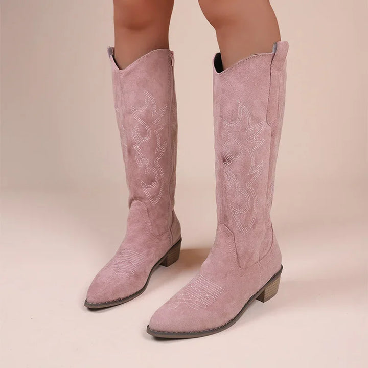 Bestikte Western Cowboylaarzen met Lage Hak voor Dames