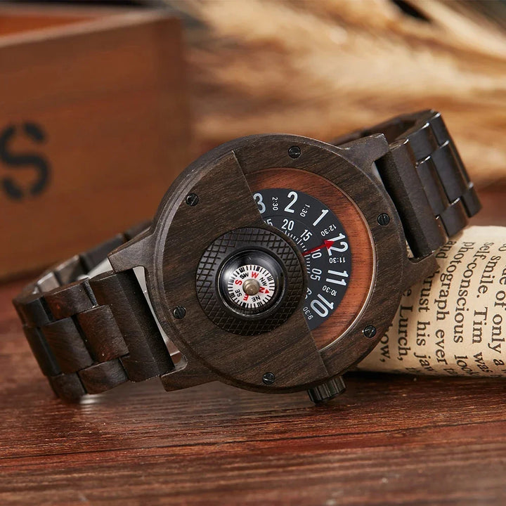 Boreale Walnoot Houten Horloge