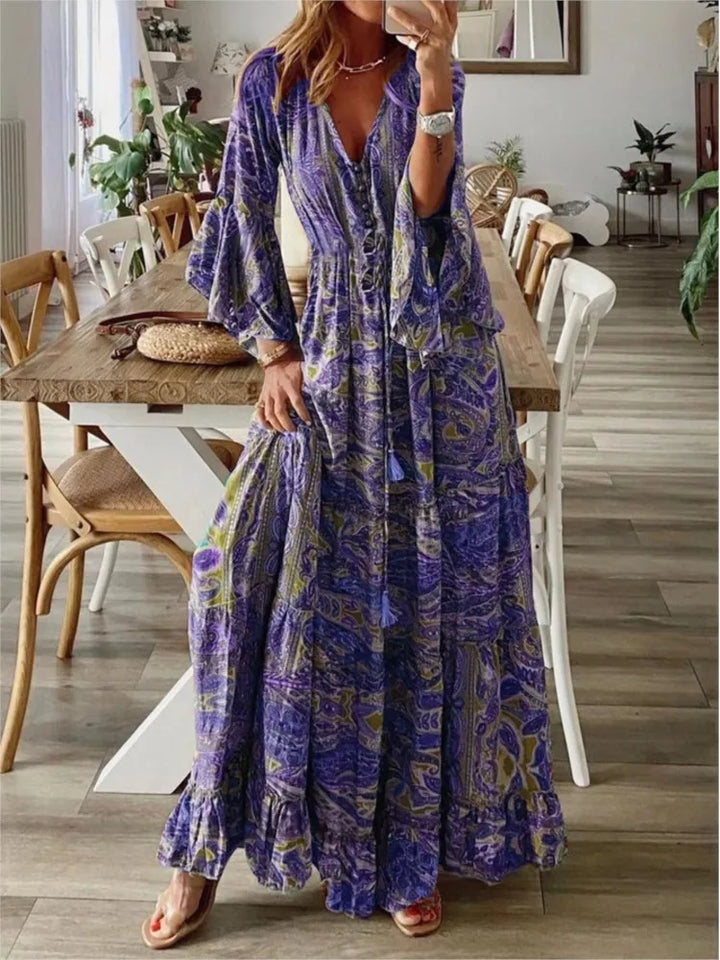 Juultje - Bohomian maxi jurk met print