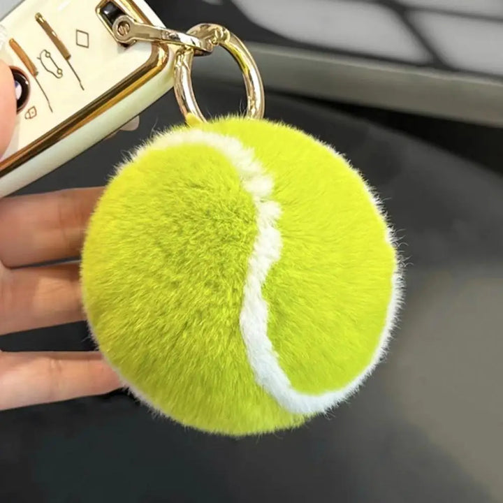 Fluffy Tennisbal Sleutelhanger