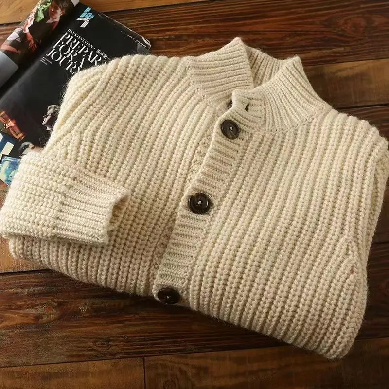 Mason Staande Kraag Wol Cardigan