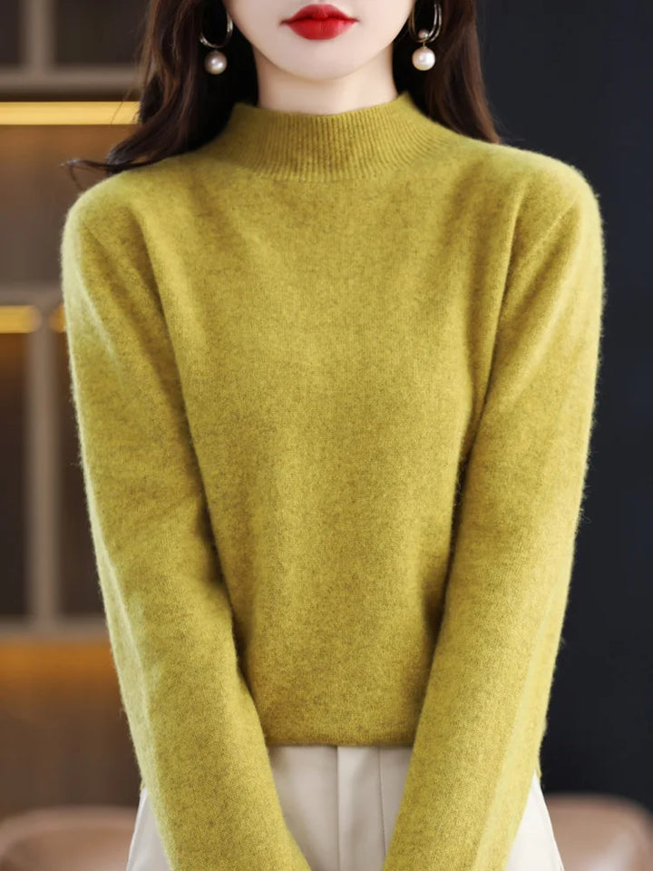 Dames Mock Neck Warme Gebreide Trui