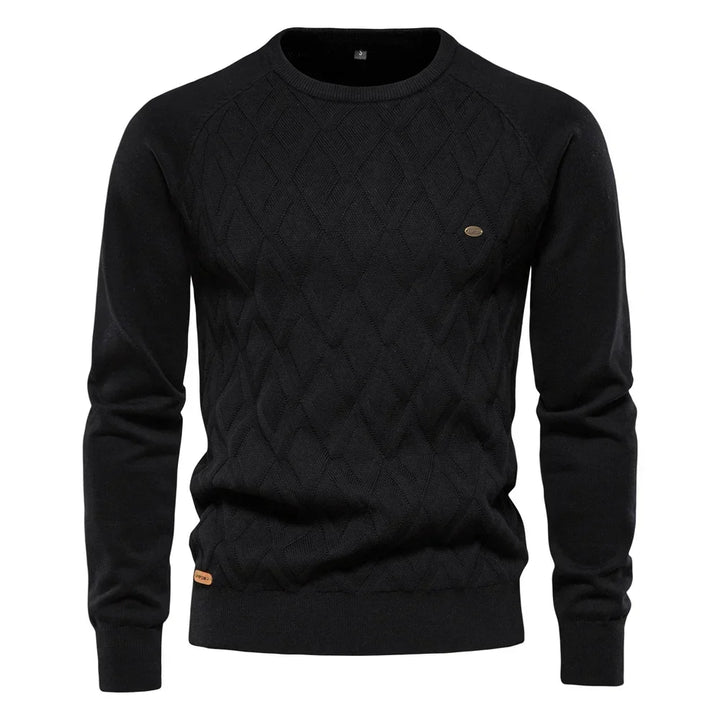Heren Trui met Ronde Hals en Textuurdesign