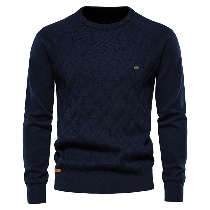 Heren Trui met Ronde Hals en Textuurdesign