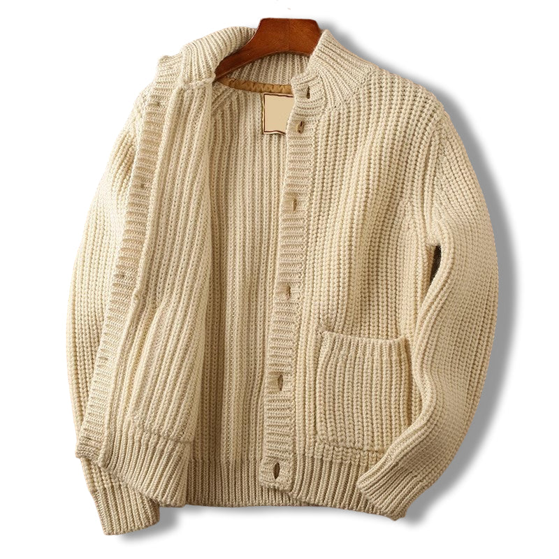 Mason Staande Kraag Wol Cardigan