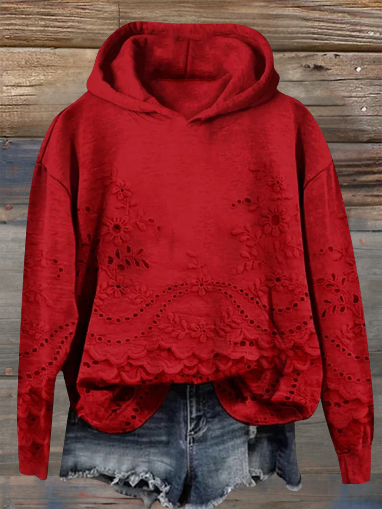 Regine - Gezellige Hoodie met Bloemenprint