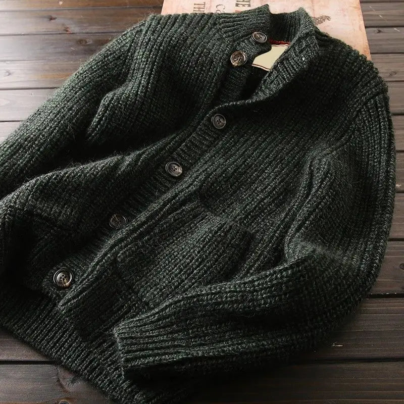 Mason Staande Kraag Wol Cardigan