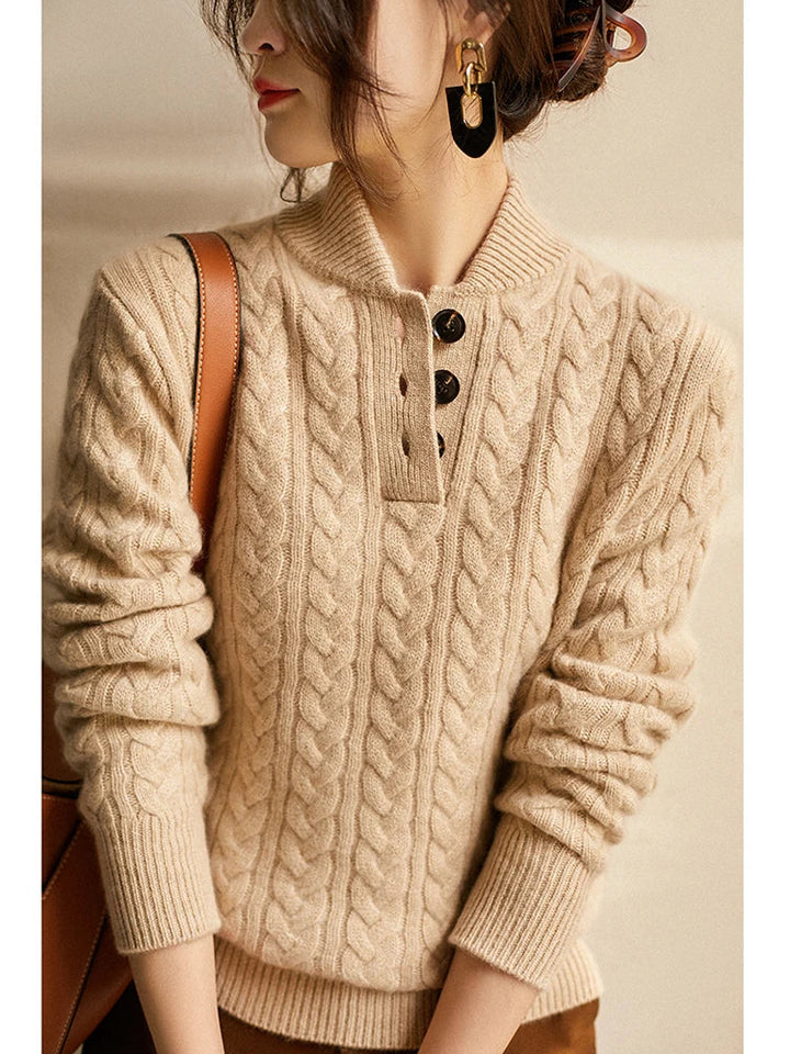 Arden Pullover met Knopsluiting