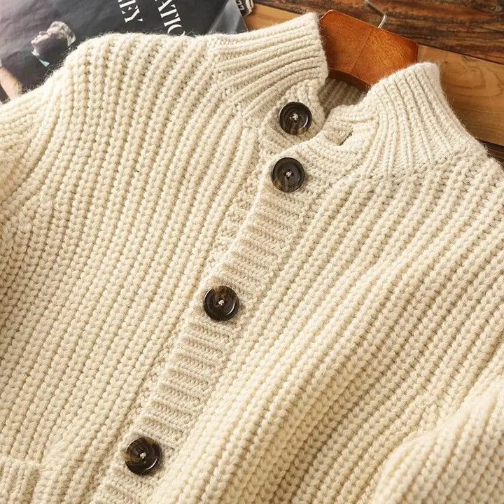 Mason Staande Kraag Wol Cardigan