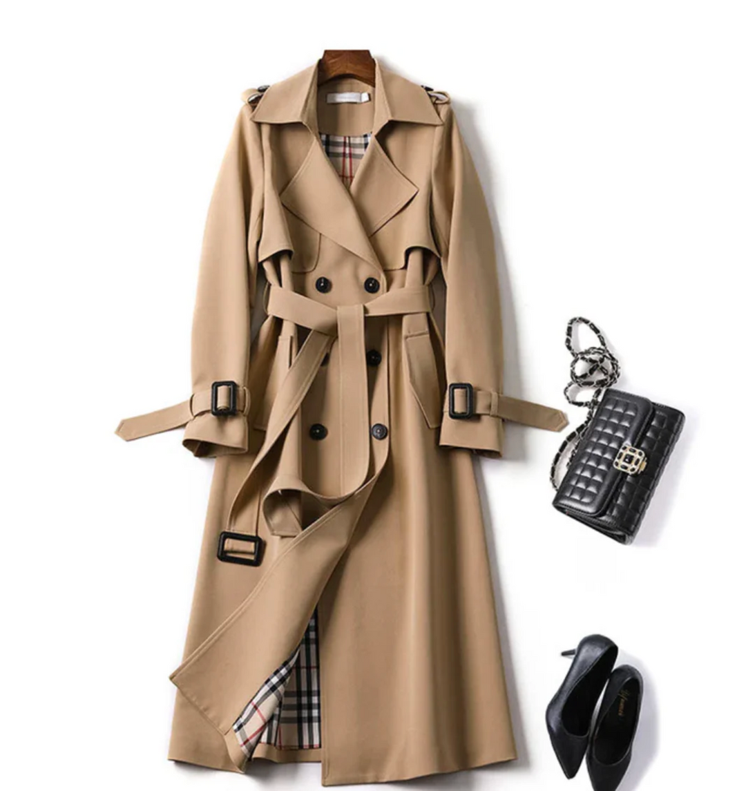Dames Dubbelzijdige Ceintuur Trench Coat