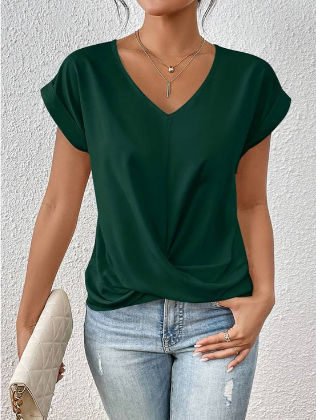 Isaura - gedrapeerd V-hals shirt