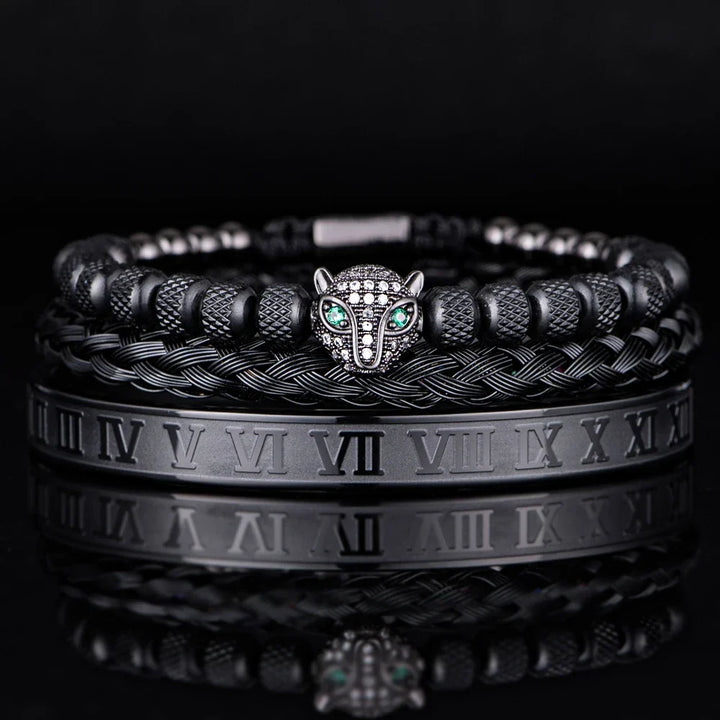 Roman Panther Drie-laags Armband Set