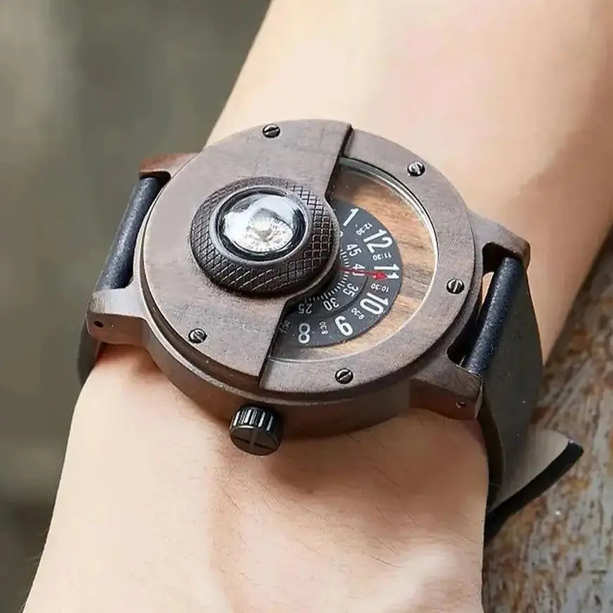 Boreale Walnoot Houten Horloge
