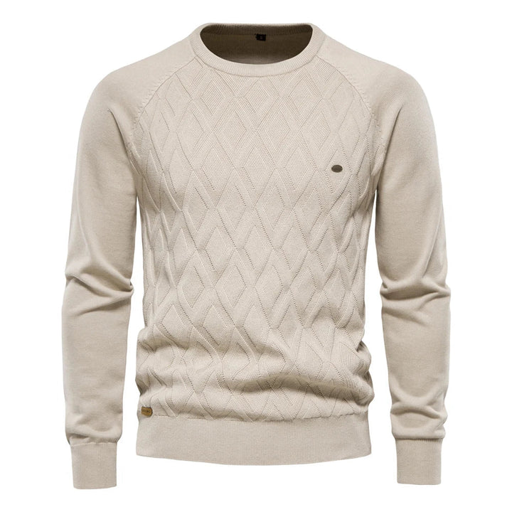 Heren Trui met Ronde Hals en Textuurdesign