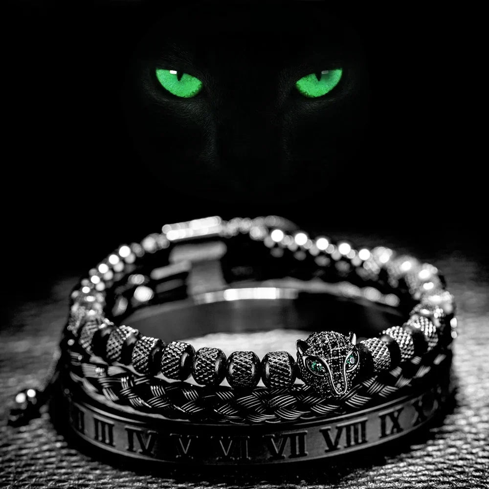 Roman Panther Drie-laags Armband Set