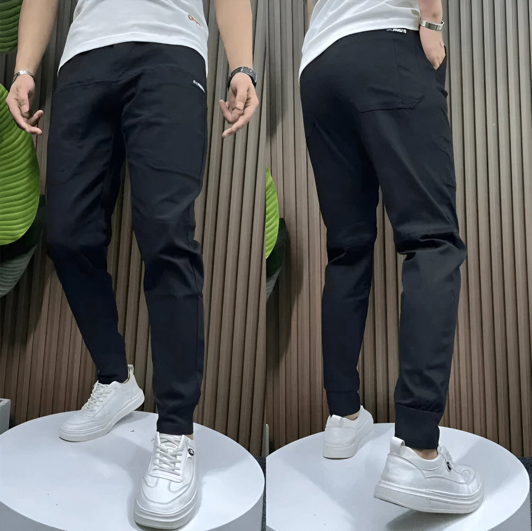 Slim fit chino met elastische boorden