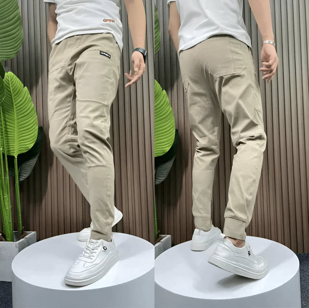 Slim fit chino met elastische boorden