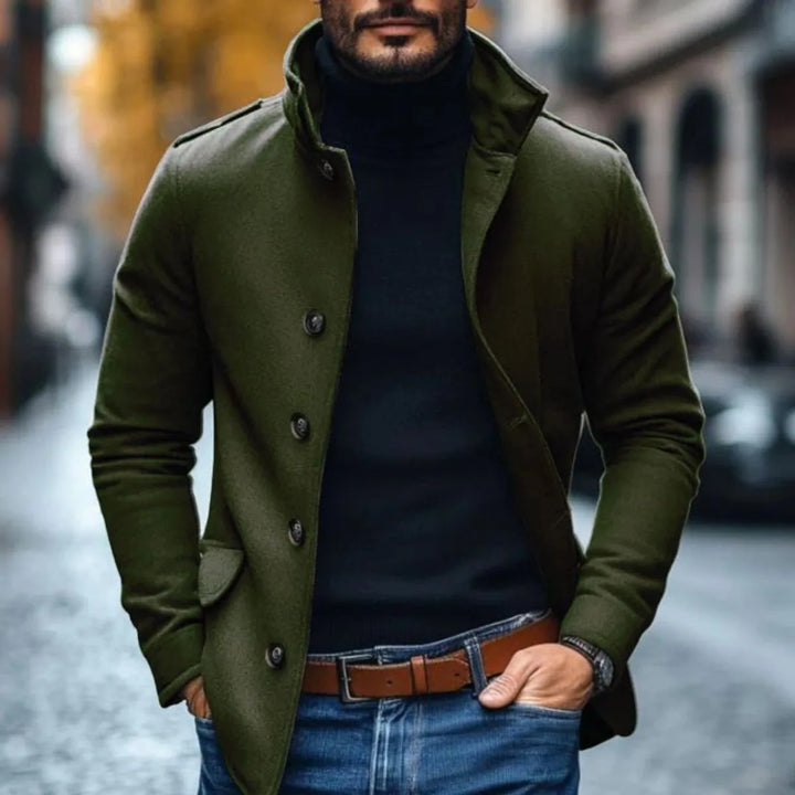 Tommy | Slim fit jas met opstaande kraag en knoopsluiting