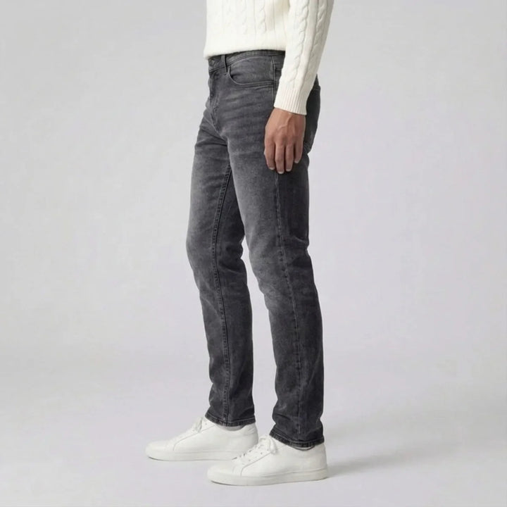 Slim fit jeans met lichte wassing en vijf-pocket stijl