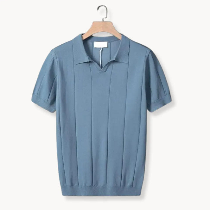 Hugo | Slim fit polo met korte mouwen en verticale ribbels