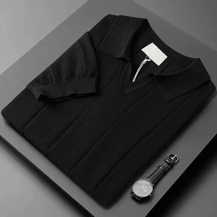 Hugo | Slim fit polo met korte mouwen en verticale ribbels