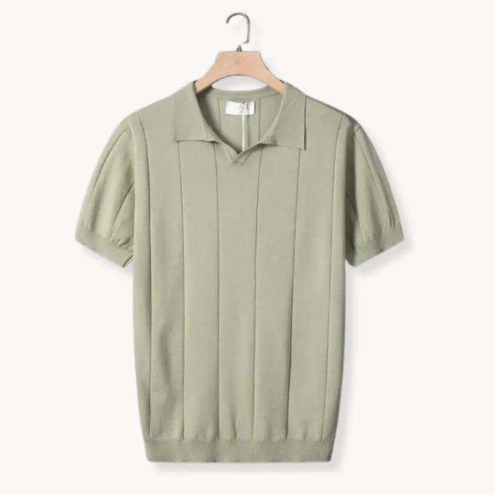 Hugo | Slim fit polo met korte mouwen en verticale ribbels