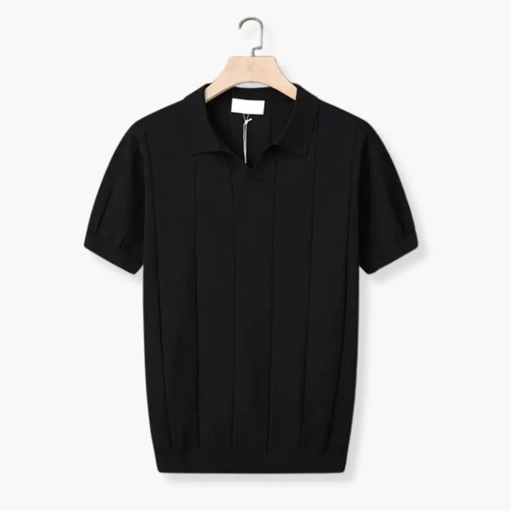 Hugo | Slim fit polo met korte mouwen en verticale ribbels