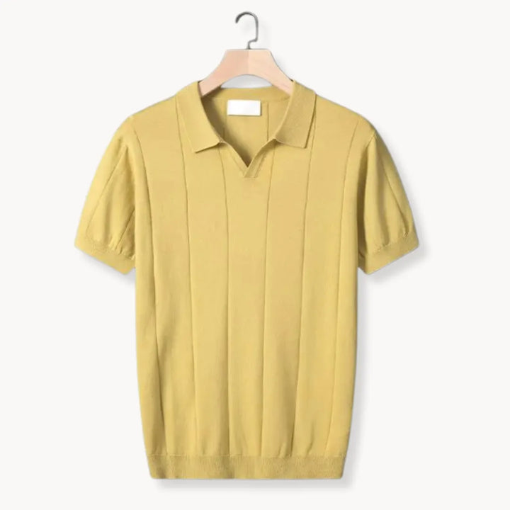 Hugo | Slim fit polo met korte mouwen en verticale ribbels