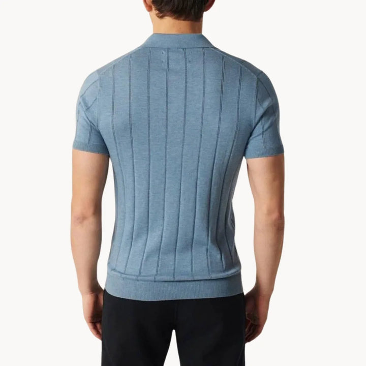 Hugo | Slim fit polo met korte mouwen en verticale ribbels