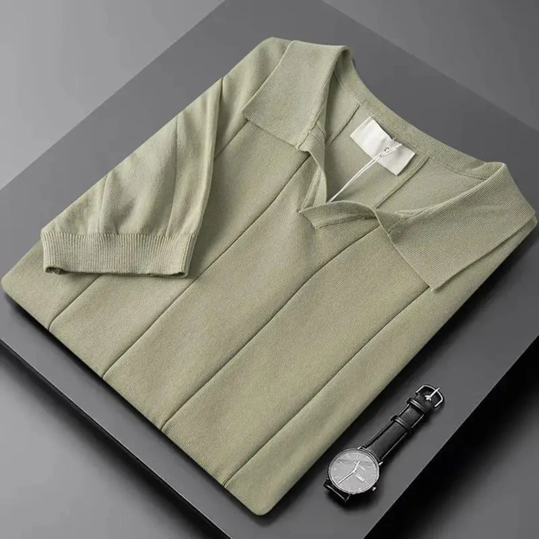Hugo | Slim fit polo met korte mouwen en verticale ribbels