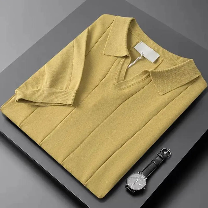 Hugo | Slim fit polo met korte mouwen en verticale ribbels