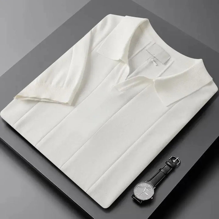 Hugo | Slim fit polo met korte mouwen en verticale ribbels