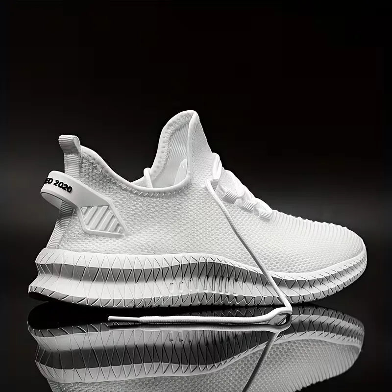 Sneakers met ademend mesh materiaal en rubberen zool