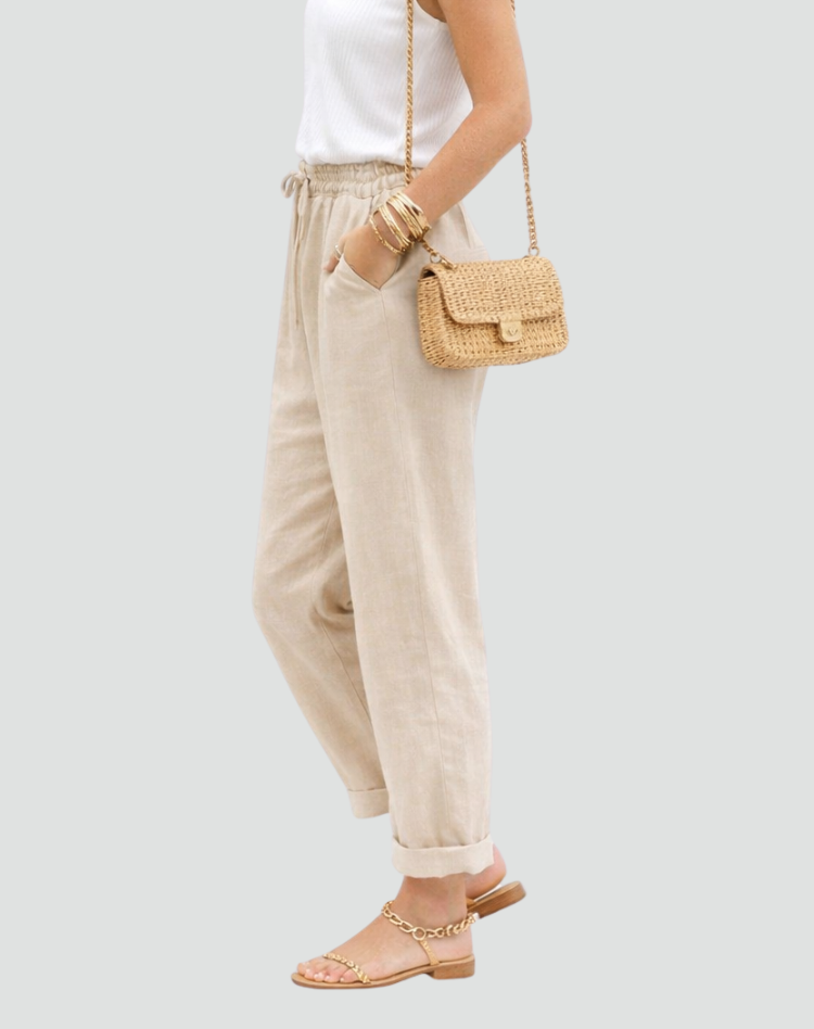 Luchtige Broek Met Elastische Taille En Taps Toelopende Pijpen